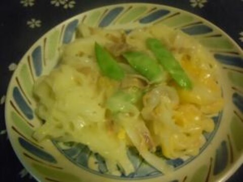 米粉パスタのクリームパスタ